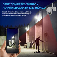 Camara de seguridad PTZ para exteriores 1080P, camara de vigilancia WiFi para exteriores de 2MP a prueba de agua, con vision nocturna