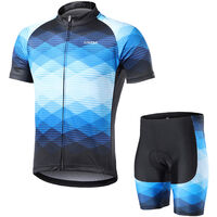 Lixada Maillots de Ciclismo Hombres Camiseta Transpirable y Pantalones Cortos Acolchados Ropa de Bicicleta MTB 