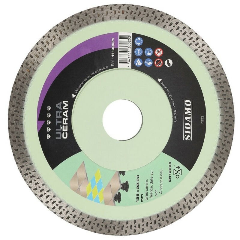 Sidamo - Disque Diamant Ultra Ceram - D. 125 X 22,23 X H 10