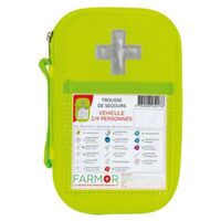 Farmor - Botiquín de primeros auxilios para vehículos EVA/PU para 2/4 personas en amarillo neón - TRO 2172 FLJ