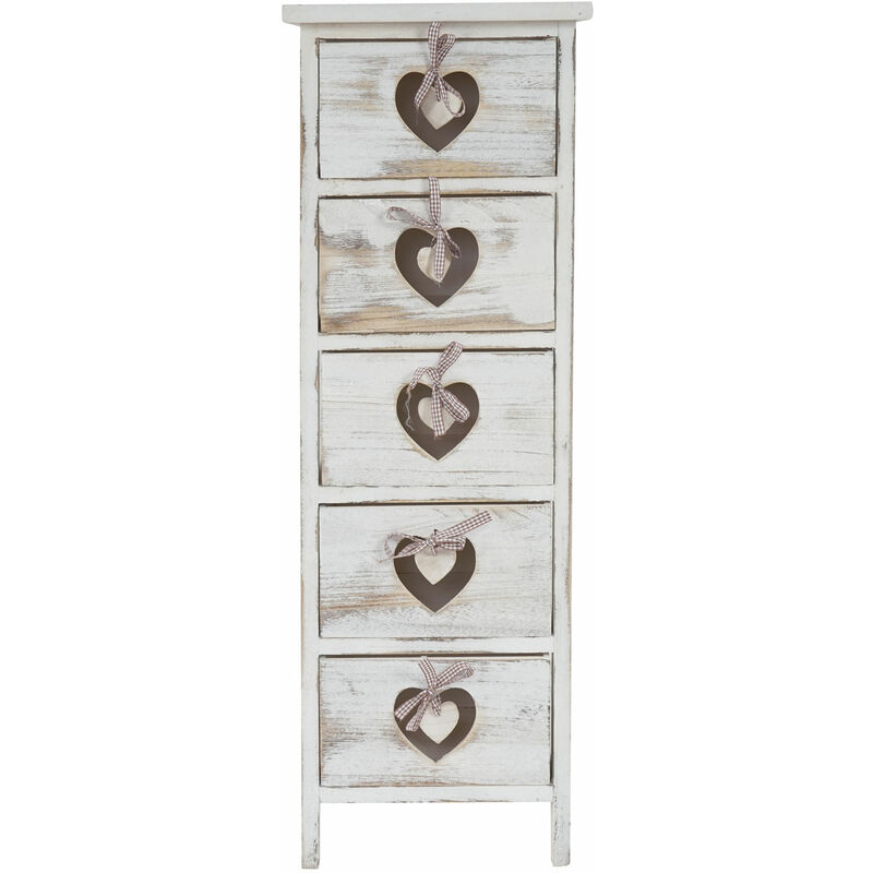 Serie vintage cassettiera comodino Forli legno di paulonia bianco  25x29x70cm 4 cassetti