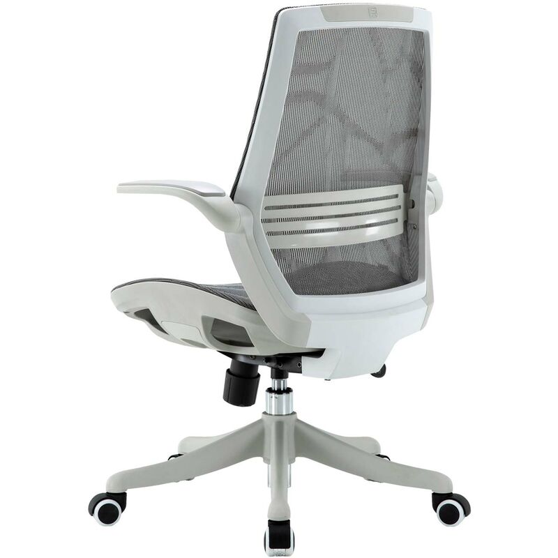 Poltrona sedia ufficio girevole ergonomica HWC-J91 regolabile tessuto  traspirante grigio