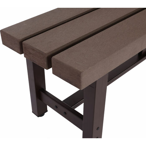 Panca panchina da esterno HWC-K60 giardino terrazza alluminio WPC 150cm  marrone