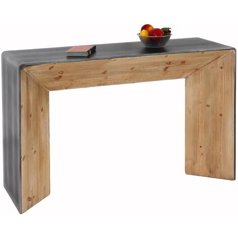 Consolle ingresso in legno massello con bordo naturale