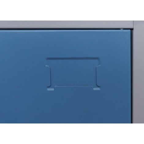 Armadio da ufficio archivio casellario multiscomparto HWC-L61 8 scomparti  acciaio 180x38x42cm blu