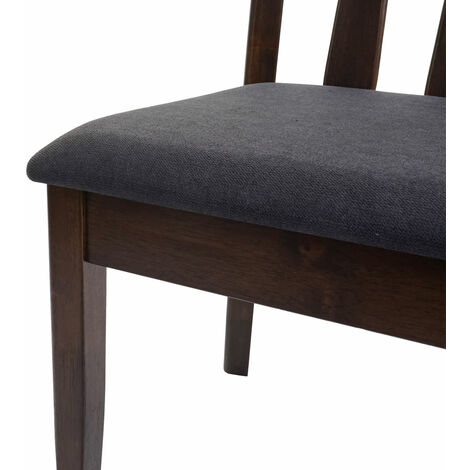 Set 2x sedie cucina sala HWC-G46 legno massello ~ struttura scura cuscino  beige