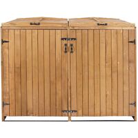 2x copribidoni box spazzatura rifiuti HWC-H74 98x158x126cm legno abete marrone
