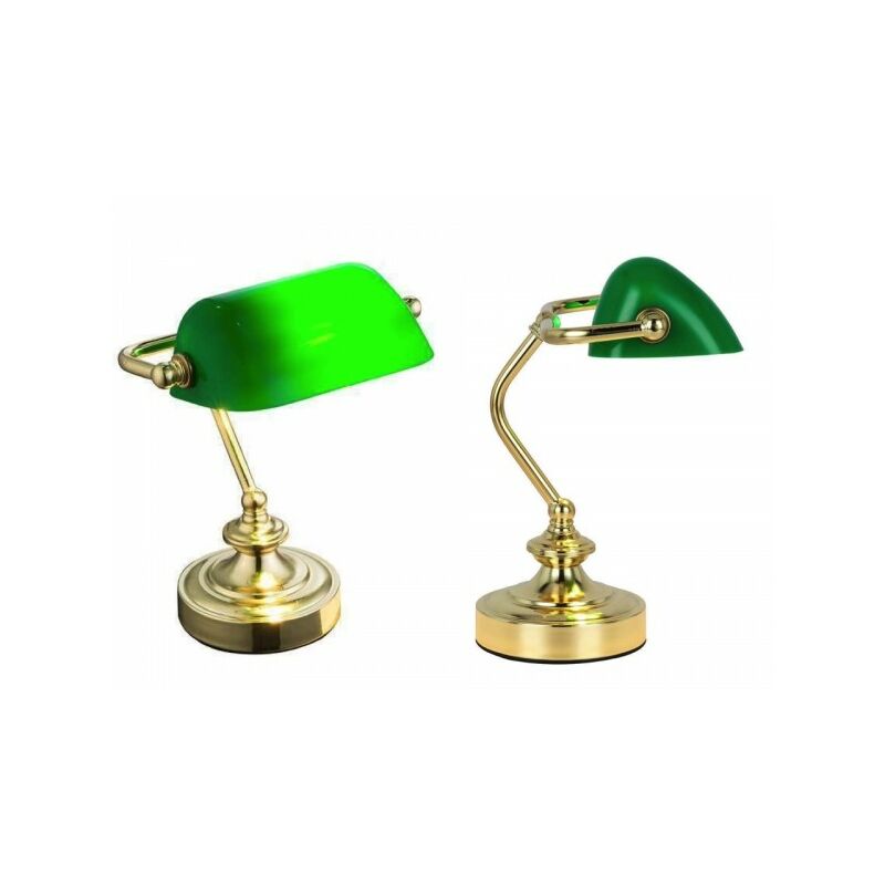 GLOBO Schreibtischlampe Grüner Schirm Tischlampe