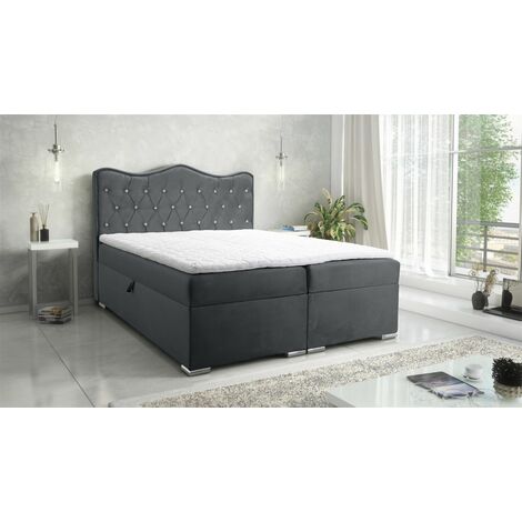 Boxspringbett Schlafzimmerbett SULTAN New In Stoff Velvet X Graphitgrau ...