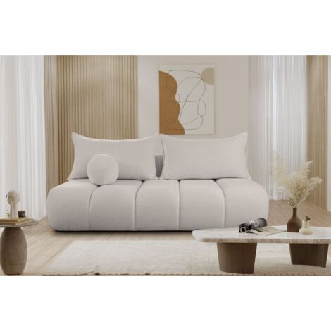 Schlafsofa Designersofa Sofa 3-Sitzer ANZIA in Stoff Ascot Bukla Beige (1/5)
