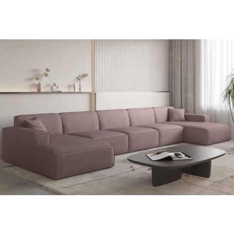 Wohnlandschaft Sofa U-Form CELES PREMIUM XL in Stoff Scala Lavendel (1/3)