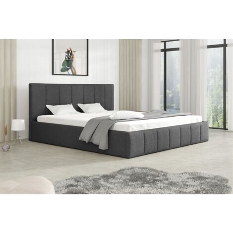 Polsterbett Doppelbett DETROIT 180x200cm Stoff Freya Grafit (1/2)