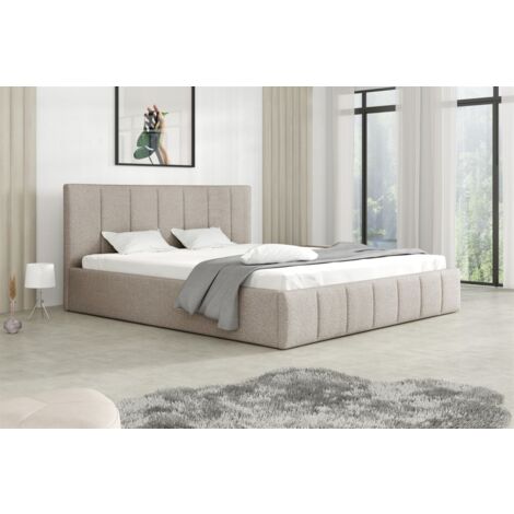 Polsterbett Doppelbett DETROIT 180x200cm Stoff Freya Cappuccino (1/2)