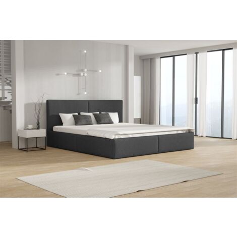 Polsterbett Doppelbett BERGEN 180x200cm Stoff Freya Grafit (1/2)