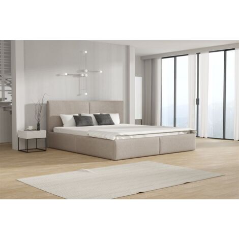 Polsterbett Doppelbett BERGEN 180x200cm Stoff Freya Cappuccino (1/2)