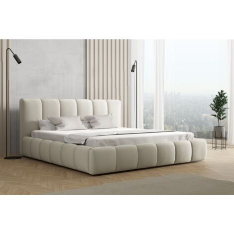 Polsterbett Doppelbett GIULIA Komplettset 160x200cm Stoff Magic Velvet Beige (1/3)