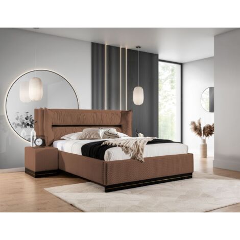 Polsterbett Doppelbett Set.1 HAMILTON 160x200cm Stoff Magic Velvet Braun (1/5)