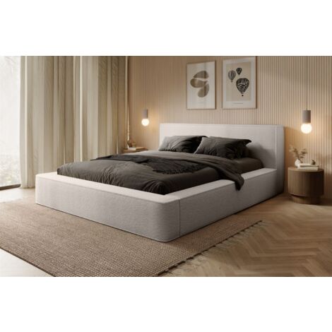 Polsterbett Doppelbett OMAHA 180x200cm Komplettset Stoff Euphoria Creme (1/5)