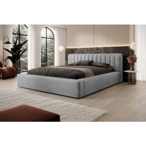 Polsterbett Doppelbett PEORIA 180x200cm in Stoff Macau Grau (1/3)