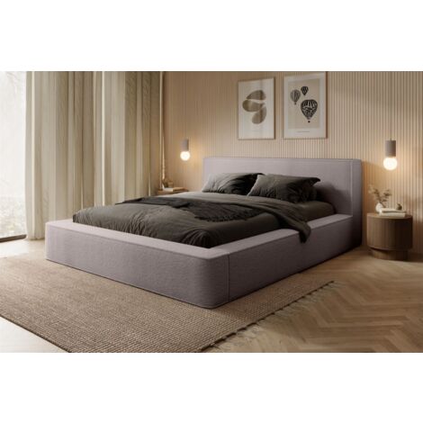 Polsterbett Doppelbett OMAHA 140x200cm Komplettset Stoff Euphoria Beige (1/5)