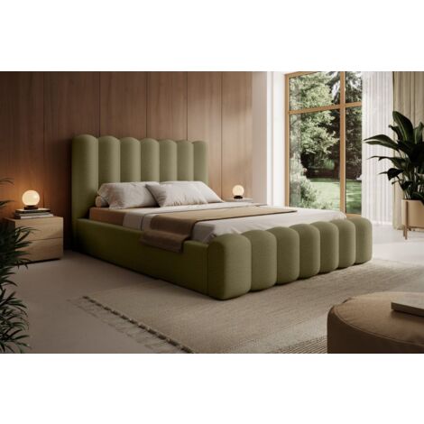 Polsterbett Doppelbett MACON 180x200cm Komplettset Stoff Euphoria Olivgrün (1/5)