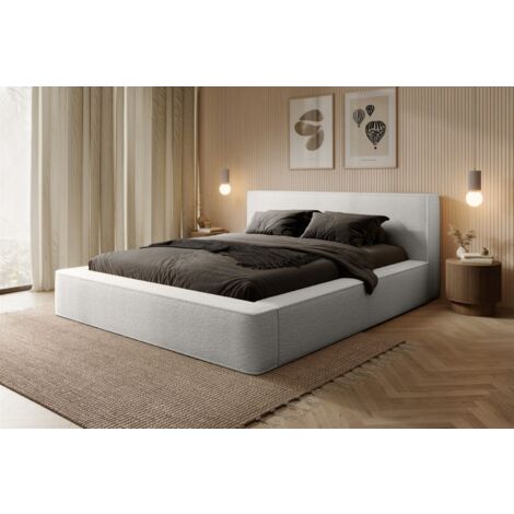 Polsterbett Doppelbett OMAHA 160x200cm in Stoff Euphoria Weiß (1/5)