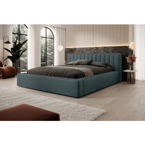 Polsterbett Doppelbett PEORIA 180x200cm in Stoff Macau Türkis (1/3)