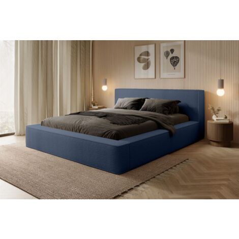 Polsterbett Doppelbett OMAHA 160x200cm in Stoff Euphoria Blau (1/5)