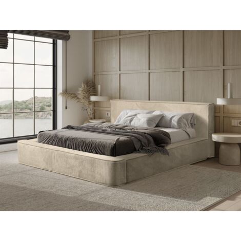 Polsterbett Doppelbett MODESTO Komplettset 160x200cm in Stoff Lincoln Beige (1/5)
