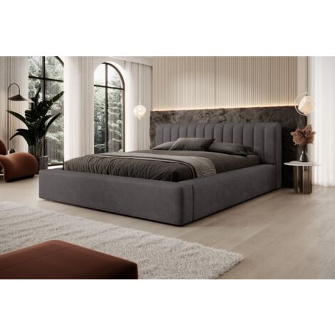 Polsterbett Doppelbett PEORIA 180x200cm in Stoff Macau Anthrazit (1/3)