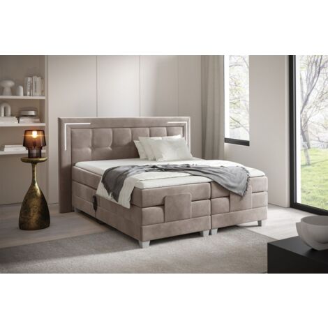 Boxspringbett Elektrisch Bett DORES 180x200cm in Stoff Fresh Macchiato (1/2)