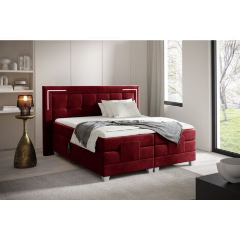 Boxspringbett Elektrisch Bett DORES 180x200cm in Stoff Fresh Rot (1/2)