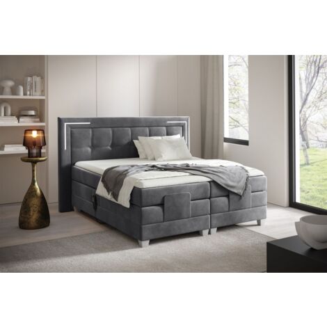Boxspringbett Elektrisch Bett DORES 120x200cm in Stoff Fresh Stahlgrau (1/2)