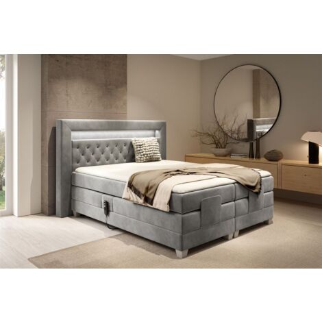 Boxspringbett Elektrisch Bett ARMANDO 120x200cm in Stoff Fresh Grau (1/4)
