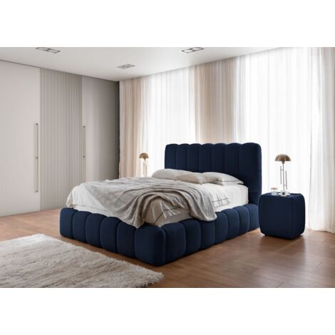 Polsterbett Doppelbett Set.3 CARSON 160x200cm Stoff Catch Me Dunkelblau (1/5)