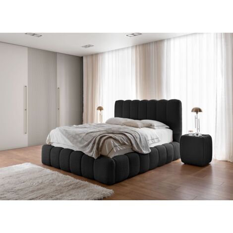 Polsterbett Doppelbett Set.3 CARSON 160x200cm Stoff Catch Me Schwarz (1/5)