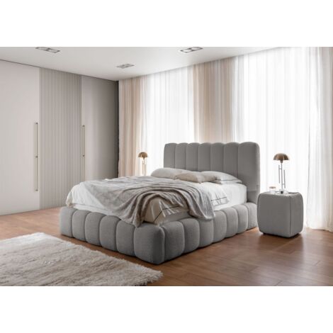 Polsterbett Doppelbett Set.2 CARSON 180x200cm Stoff Catch Me Silbergrau (1/5)