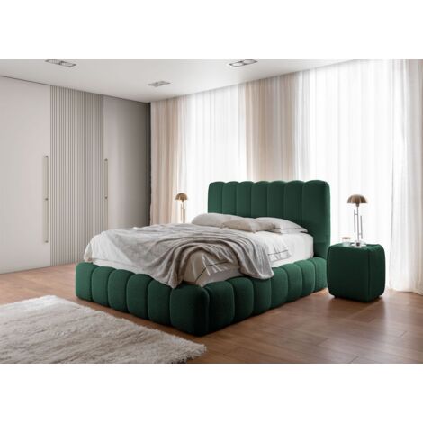 Polsterbett Doppelbett Set.1 CARSON 140x200cm Stoff Catch Me Moosgrün (1/5)