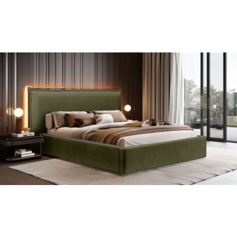 Polsterbett Doppelbett Bett AMADA 180x200cm Komplettset in Stoff Ditra Grün (1/5)