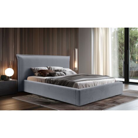 Polsterbett Doppelbett AMADA Komplettset 160x200cm in Stoff Pop Grau (1/5)