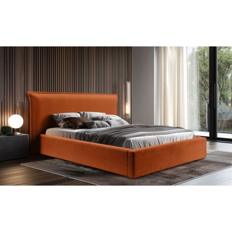 Polsterbett Doppelbett AMADA Komplettset 140x200cm in Stoff Pop Kupfer (1/5)