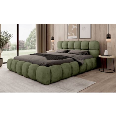 Polsterbett Bett AURELIA 160x200cm Komplettset in Stoff Aprodite Olivgrün (1/5)