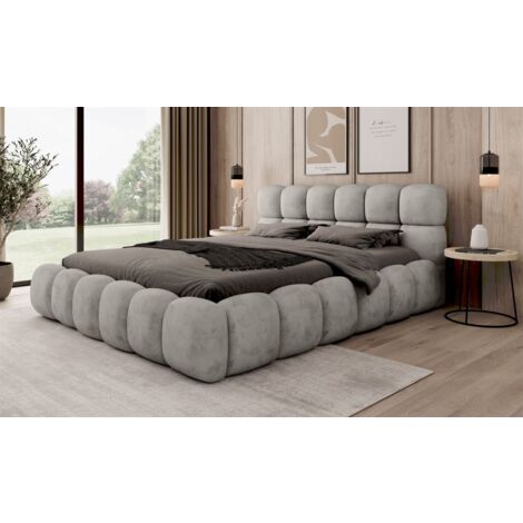 Polsterbett Bett AURELIA 180x200cm in Stoff Aprodite Grau (1/4)