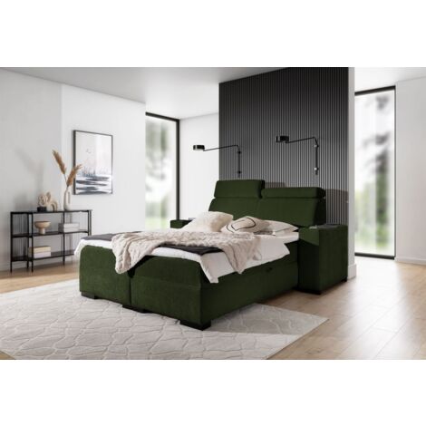 Boxspringbett Bett NESTOR 160x200cm Set.1 in Stoff Dress Me Grün (1/5)