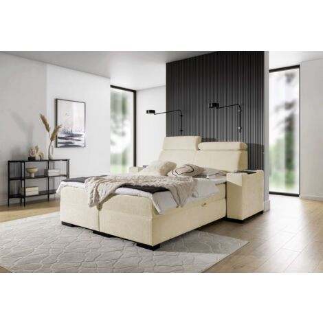 Boxspringbett Bett NESTOR 200x200cm Set.1 in Stoff Dress Me Beige (1/5)