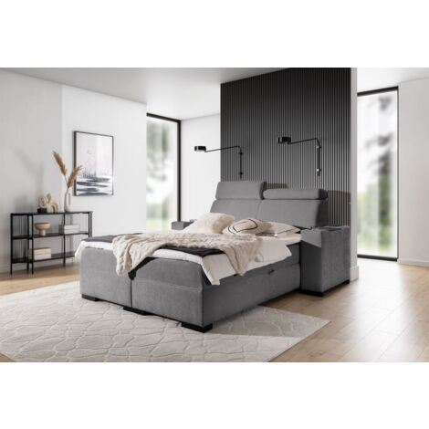 Boxspringbett Bett NESTOR 180x200cm Set.1 in Stoff Dress Me Grau (1/5)