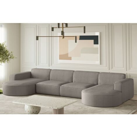 Wohnlandschaft U-Form Sofa PALMA XL in Stoff Scala Grau (1/2)