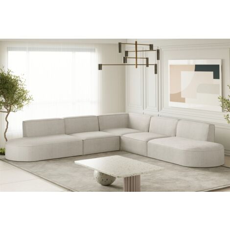 Ecksofa Designersofa PALMA Stoff Scala Sand Seite Universal (1/3)