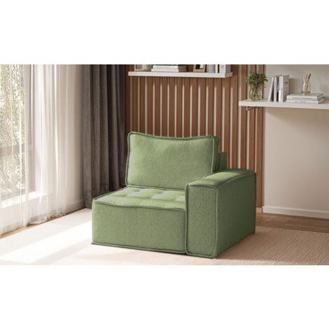 Sessel SANDE 1-Sitzer Modul Stoff Alpine Hellgrün Seite Rechts (1/5)