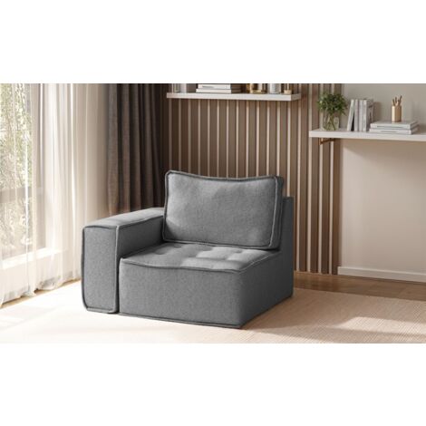 Sessel SANDE 1-Sitzer Modul Stoff Raven Grau Seite Links (1/5)